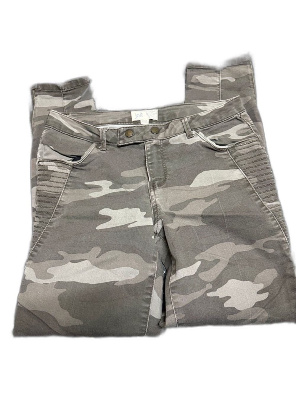 Jolt Gray Button-Front Skinny Jeans